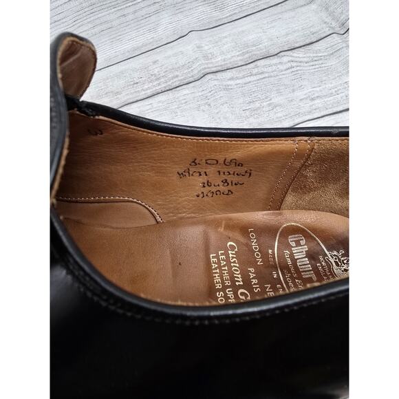 Church\'s Custom Grade Black Leather Slip On Loafer Mens Size 8.5 D main image 4